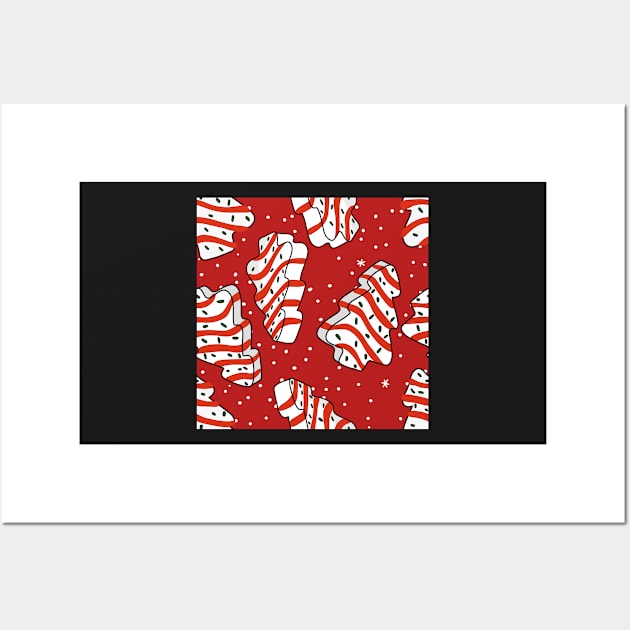 Red Christmas Tree Cake Wall Art by Milibella